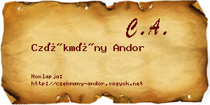 Czékmány Andor névjegykártya